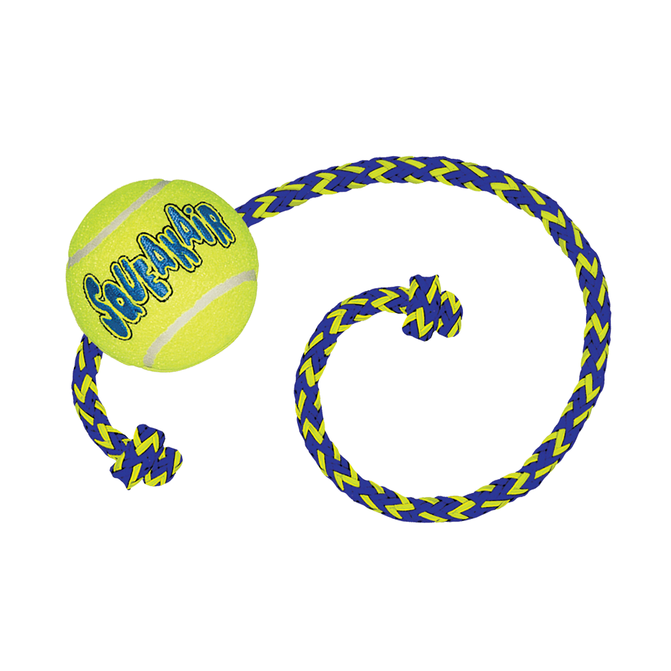 KONG SqueakAir® Balls met touw - Afbeelding 2