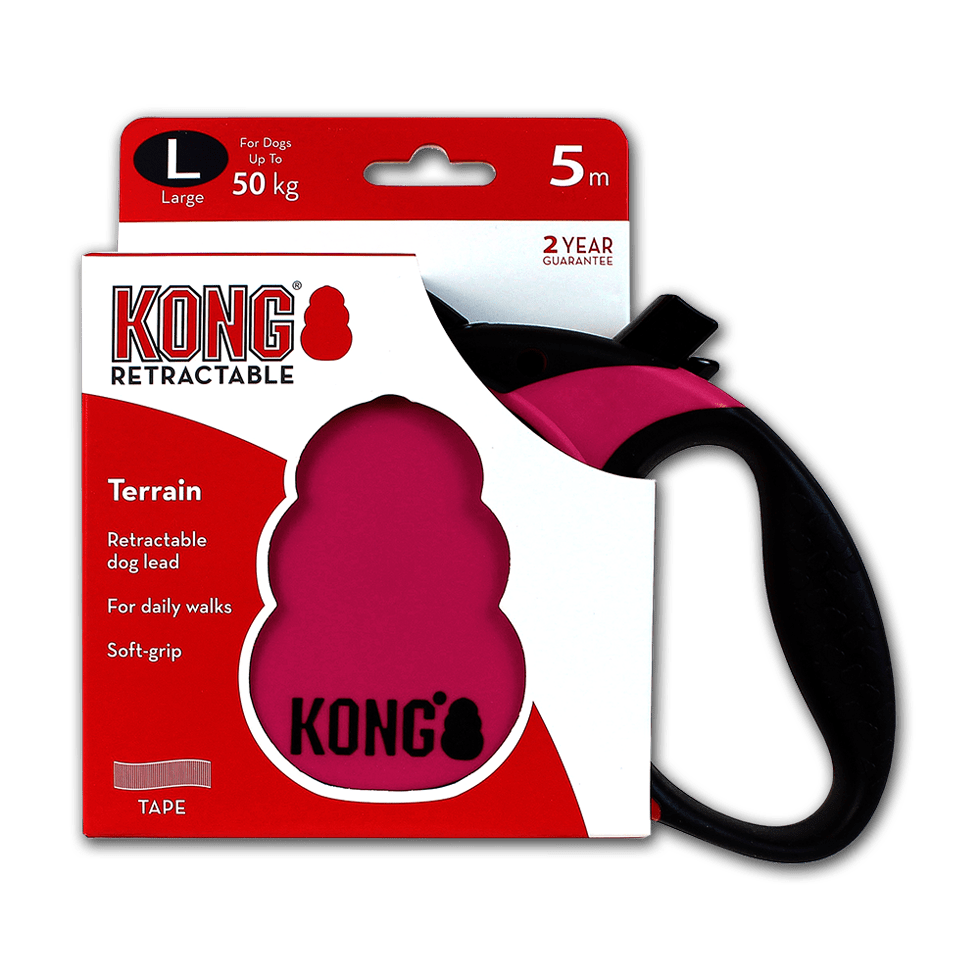 KONG Retractable Leash - Terrain Roze L