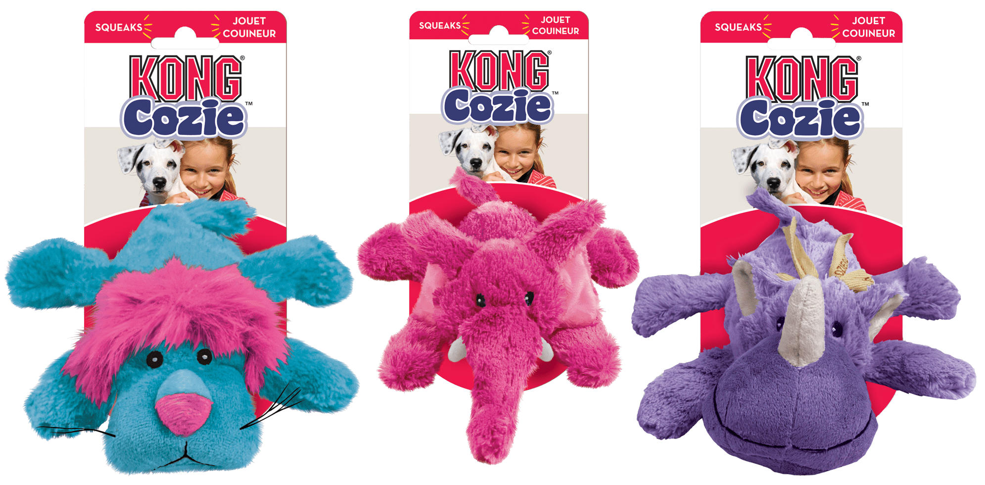 KONG Cozie Assorted Brights M - Afbeelding 2