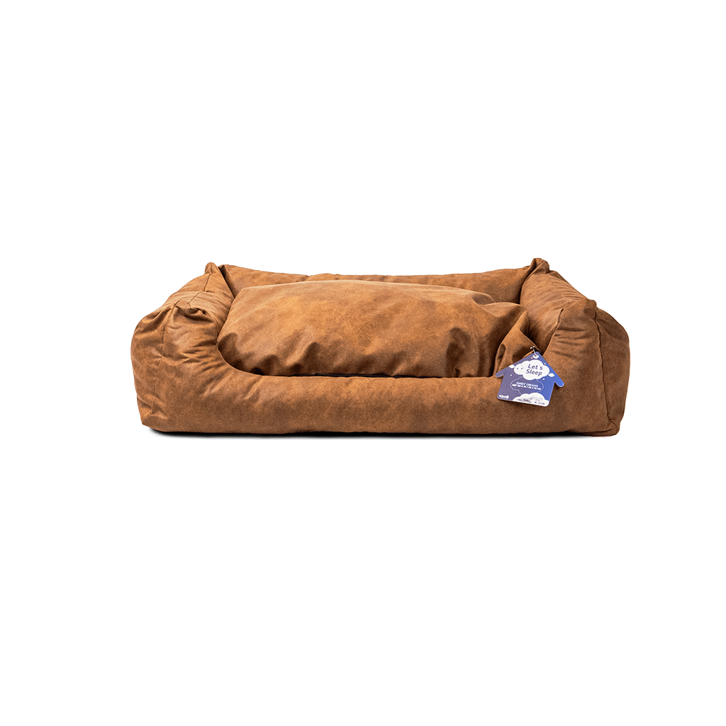 Let's Sleep Sweet Dreams Hondenmand Met Kussen XL Cognac