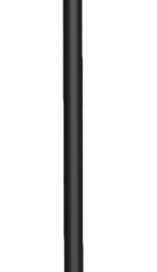 Mestvork steel aluminium 115 cm met rubberen grip Zwart handvat