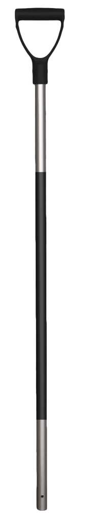 Mestvork steel aluminium 115 cm met rubberen grip Zwart handvat