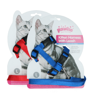 Pawise Kitten Harness With Leash Red/Blue L