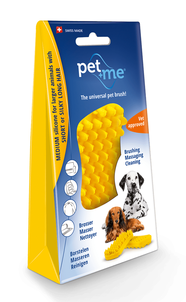 Pet+Me Dog Hair Brush Kort haar Geel