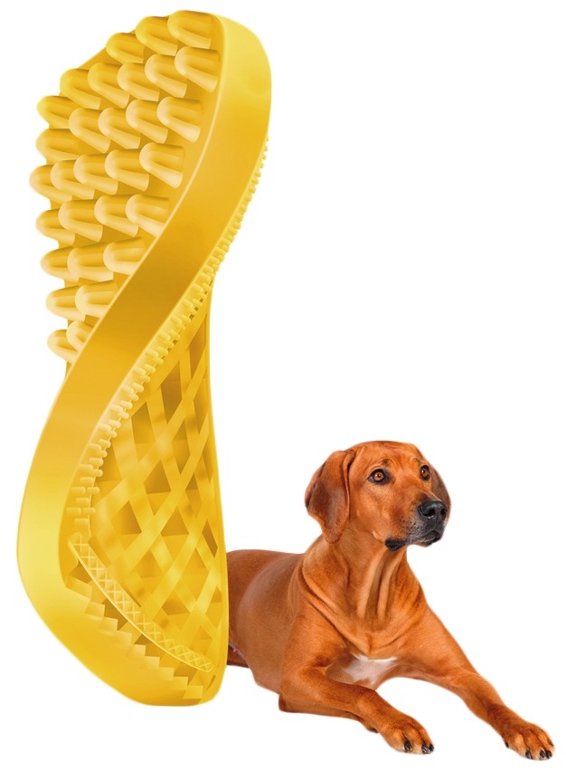 Pet+Me Dog Hair Brush Kort haar Geel - Afbeelding 4
