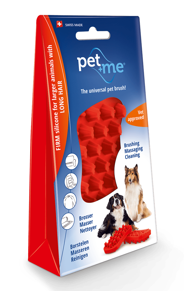 Pet+Me Dog Hair Brush Lang haar Rood