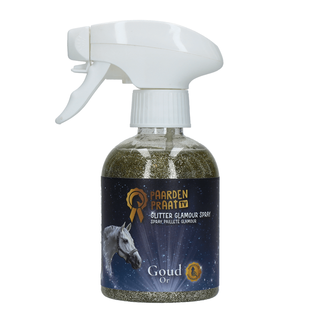 Paardenpraat TV Glitter Glamour Spray Goud