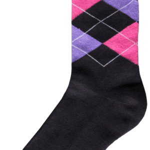 Ruitersok d.grijs/roze/paars 43-46
