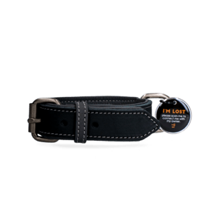 Spotted! Pro Leren Halsband Zwart 3 x 65 cm