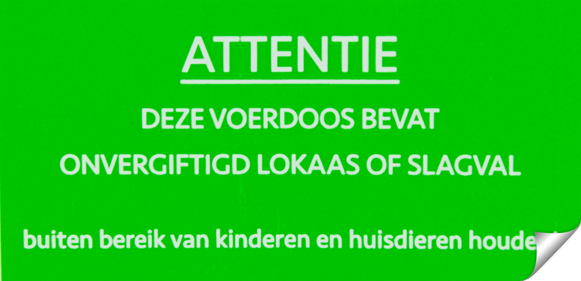 Sticker Onvergiftigd / Slagval
