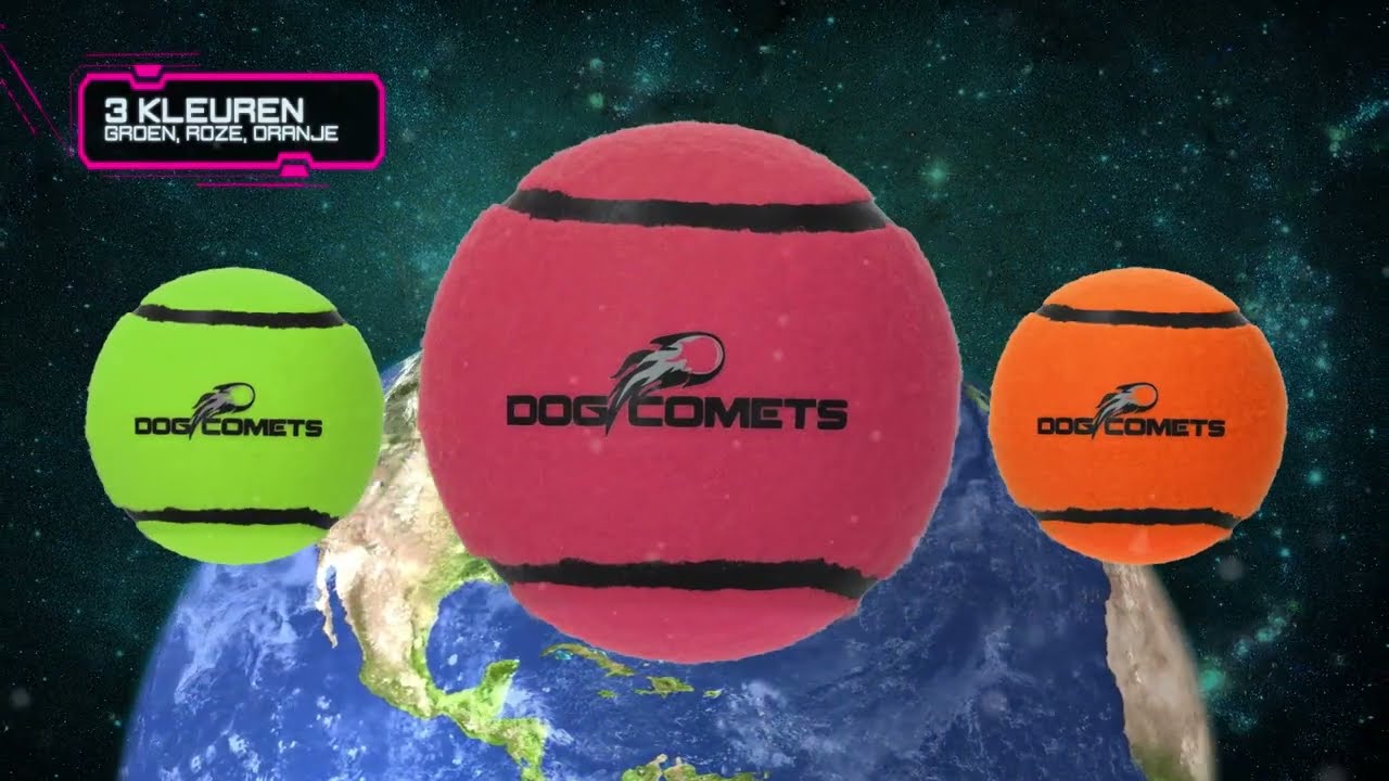 Dog Comets Tennisbal Met Pieper Neutron Star M Groen (3-pack) - Afbeelding 2