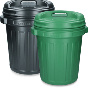Voerton met draaisluiting 40 liter Black Groen