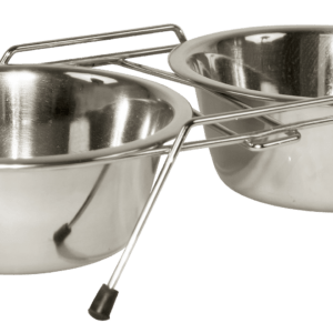 RVS Voerbak Twin Feeder 2 x 450 ml
