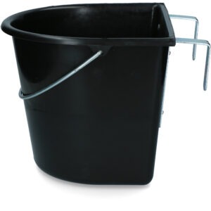 vPlast Voerbak met haken & hengsel 15 l Zwart