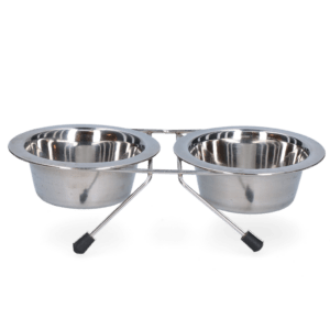 Voer en drinkbak RVS met standaard Ø 11 cm (200 ml)
