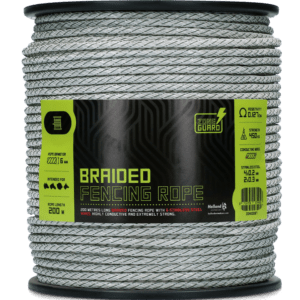 ZoneGuard 6 mm gevlochten afrasteringskoord wit groen 200 m