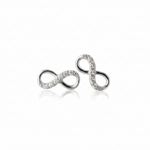 Infinity oorbellen met zirkonia