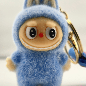 Monster sleutelhanger staand licht blauw