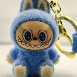 Monster sleutelhanger zittend blauw
