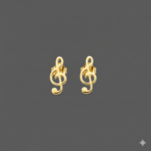Oorknopjes muziek noot goud