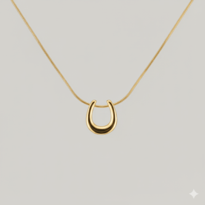 Goudkleurige titanium hoefijzer ketting